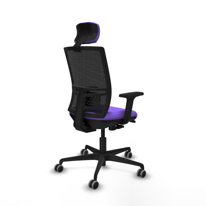 PIQUERAS Y CRESPO Silla de oficina Yunquera con mecanismo Sincro/Traslack, Lila/Negro