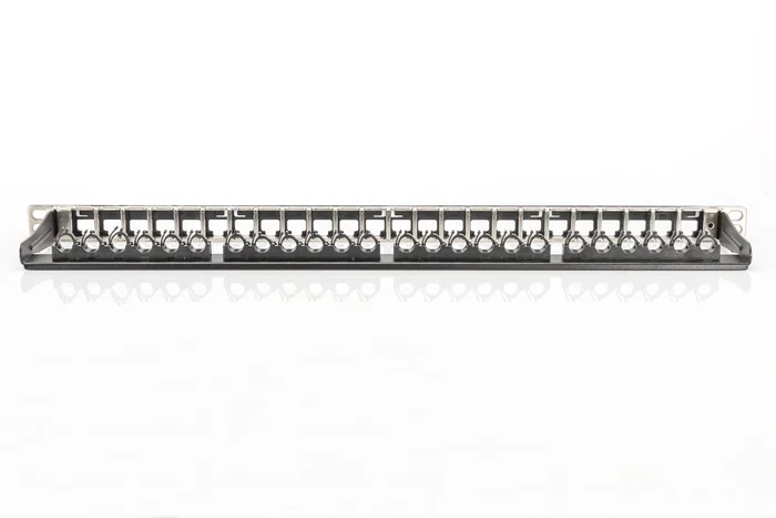 Digitus DN-91422 Panel de Parcheo 0.5U Rack 19", 24 Puertos Keystone, Color Negro, para Cable Cat6a