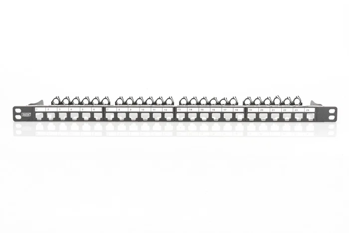 ASSMAN/DIGITUS Patch panel modular de alta densidad 24 puertos 0.5U Negro