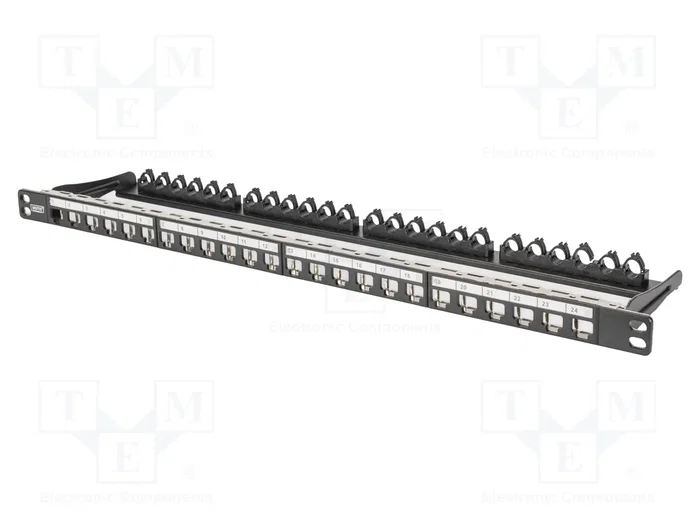 Digitus Panel de interconexión modular apantallado 24 puertos 0.5U Negro