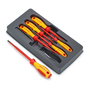 Knipex Juego de Destornilladores Aislados VDE 6 Piezas - Plano/Phillips para Trabajos Eléctricos hasta 1000V, Ref. 98 20 / 24