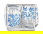 LAV Set 4 Vasos Gaia 475 cc Flores 7x9x11 cm (6 Cajas)