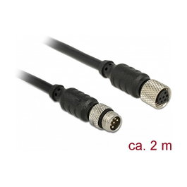 DeLOCK 12640 Cable de extensión M8 para sensor/actuador, 2 m