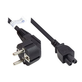 GoodConnections Cable de alimentación P0105-S018 con conector E+F y C5, 1,8 m, Negro