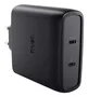 Trust Maxo Cargador GaN 100W con 2 puertos USB-C y cable de 2m - Negro