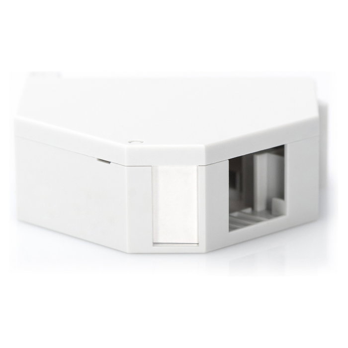DIGITUS Patch panel Keystone angular blanco para carril DIN en ABS
