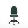 Silla de oficina Algarra con mecanismo Contacto permanente básico tapizada con Tela color Verde botella. Equipada con Base poliamida negra, Sin brazos y Ruedas de nailon 50 mm
