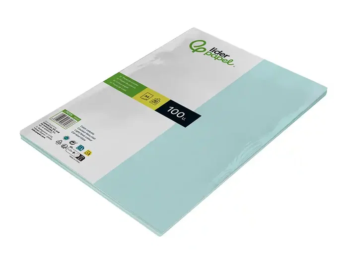 Liderpapel Papel Color A4 80gr Celeste Paquete de 100 Hojas