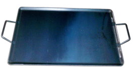 Plancha de asar de acero 4 mm con 2 asas de metal 40 x 33 cm