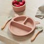 Tom et Zoe Plato Silicona Cierva Rosa Infantil con 3 Compartimentos para Comida