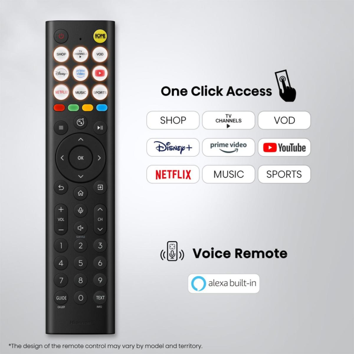 Hisense 55A6S - Televisor 139,7 cm (55") Smart TV 4K Ultra HD QLED con Wifi, Bluetooth, Ethernet, HDR10+, Modo Juego (ALLM/VRR) y Sistema Operativo HomeOS - Negro