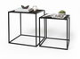 Inde Set de 2 Mesas Auxiliares de Centro en Negro, Medidas 37x37x40 cm y 33x33x35 cm, Moblekit (4 Unidades)