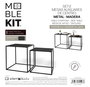 Inde Set de 2 Mesas Auxiliares de Centro en Negro, Medidas 37x37x40 cm y 33x33x35 cm, Moblekit (4 Unidades)