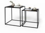 Inde Set de 2 Mesas Auxiliares de Centro en Negro, Medidas 37x37x40 cm y 33x33x35 cm, Moblekit (4 Unidades)