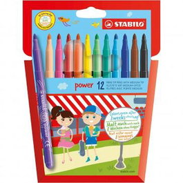 Stabilo Rotuladores Stabilo Power, Colores Surtidos, Estuche de 12 Unidades (Set de 6)