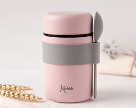 KioKids Termo Papillero Acero Inoxidable 500 mL con Cuchara Rosa +0 Meses