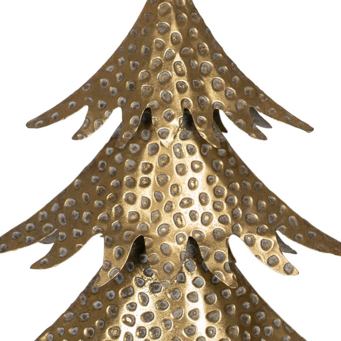 Figura Árbol Oro Metal Decoración 27,50 X 13,50 X 53 cm