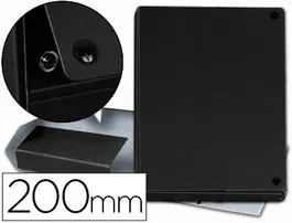 Pardo Carpeta Proyectos Folio Lomo 200 mm Carton Forrado Negro con Broche