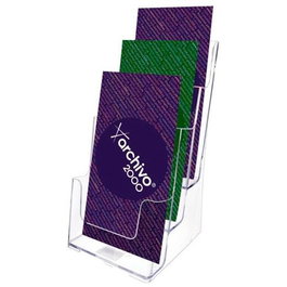 Archivo 2000 Portafolletos Sobremesa 3 Compartimentos 1/3 Din A4 Vertical Poliestireno Ultra Transparente