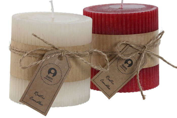 DKD Home Decor Velas de Cera de Parafina Surtido Rojo y Blanco