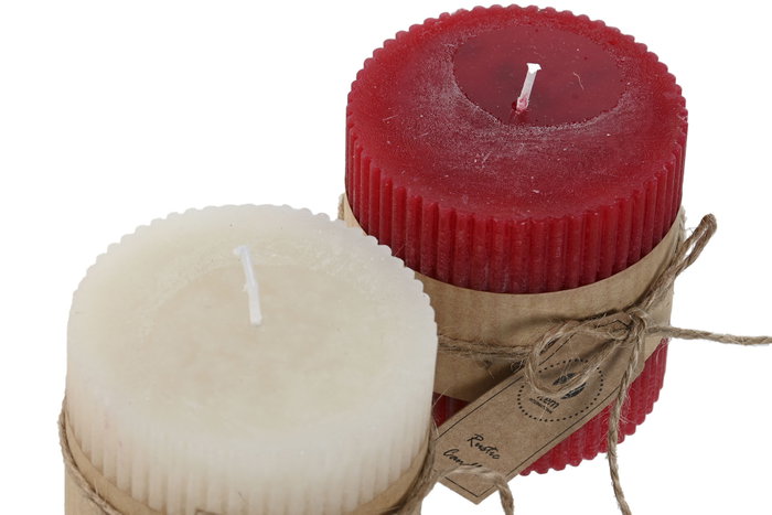 DKD Home Decor Velas de Cera de Parafina Surtido Rojo y Blanco