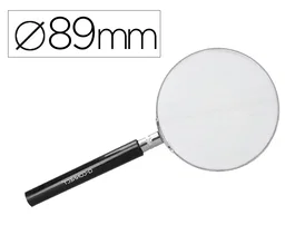 Q-connect Lupa Cristal Aro Metálico Mango Plástico Negro 90 mm 3 Aumentos