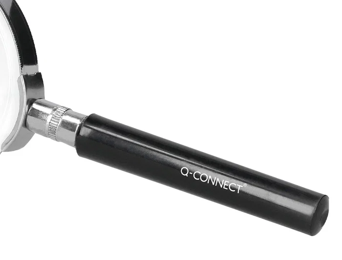 Q-connect Lupa Cristal Aro Metálico Mango Plástico Negro 90 mm 3 Aumentos