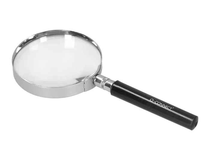 Q-connect Lupa Cristal Aro Metálico Mango Plástico Negro 90 mm 3 Aumentos