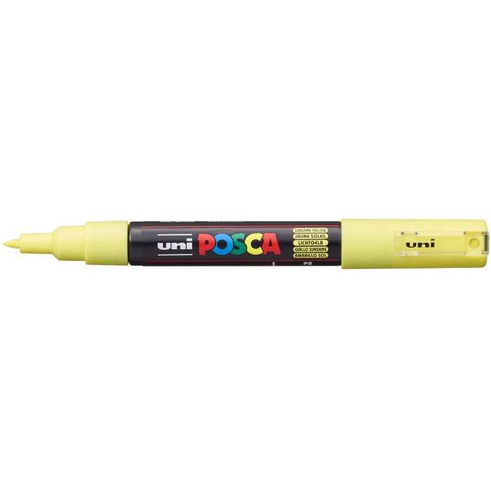 POSCA Marcador PC-1M Punta Fina 0.7-1 mm Amarillo Sol No Permanente