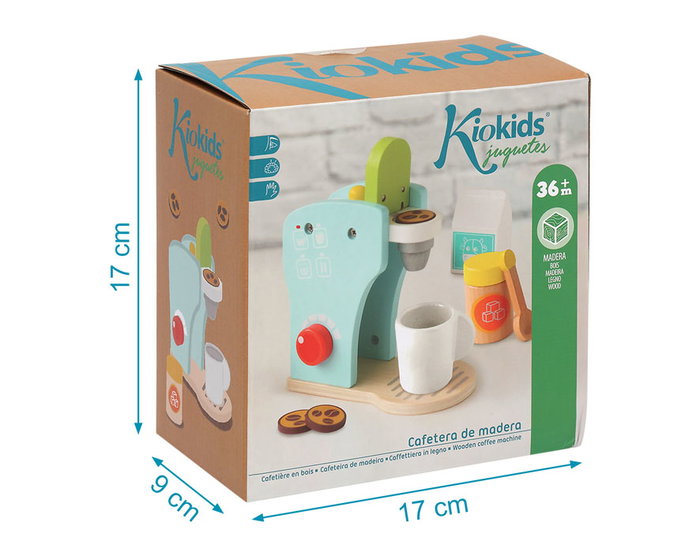 Juguete Cafetera de Imitación en Madera para Niños +3 Años, Incluye Accesorios para Jugar a Preparar Café Juguete Cafetera de Imitación en Madera para Niños +3 Años, Incluye Accesorios para Jugar a Preparar Café