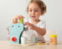 KioKids Cafetera de Juguete en Madera con Accesorios, Azul