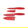 WMF 1879085100 Messerset 2-Teilig - Cuchillo de Chef, Acero Inoxidable, 4 Piezas, Color Rojo, Hecho en Alemania
