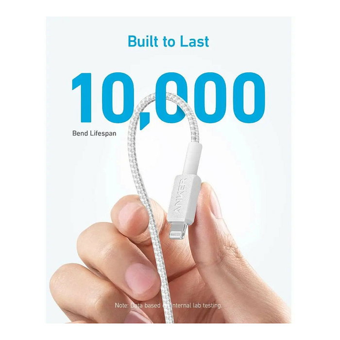 Anker A81B5G11 Cable USB-C a Lightning 0.9 m Negro, Conector Macho, Nylon, 30 W, Plug and Play