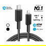 Anker A81B5G11 Cable USB-C a Lightning 0.9 m Negro, Conector Macho, Nylon, 30 W, Plug and Play