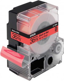 Epson Labelworks Cinta de Etiquetas Rojo Pastel/Negro 36mm/9m LC-7RBP9