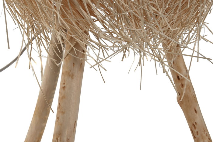DKD Home Decor Lámpara de sobremesa de ratán hecha a mano, Natural