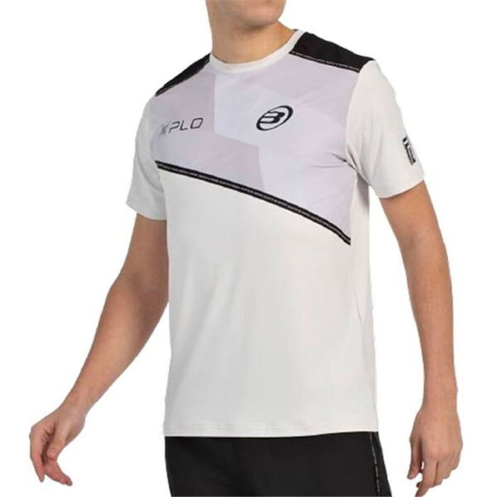 Camiseta de Manga Corta Hombre Bullpadel Dinneno 25V Gris claro Pádel