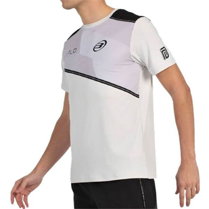 Camiseta de Manga Corta Hombre Bullpadel Dinneno 25V Gris claro Pádel