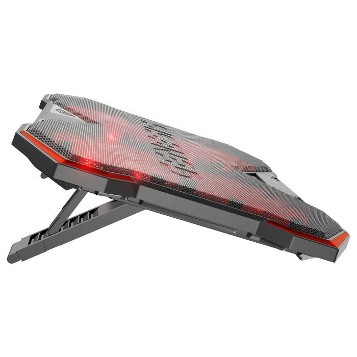 GENESIS Oxid 260 Base Refrigeradora para Portátil hasta 17.3 pulg, 4 Ventiladores, Negro y Rojo