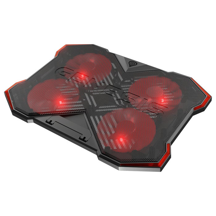 GENESIS Oxid 260 Base Refrigeradora para Portátil hasta 17.3 pulg, 4 Ventiladores, Negro y Rojo