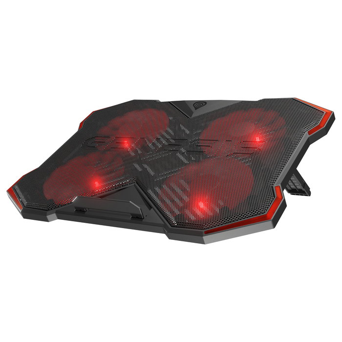 GENESIS Oxid 260 Base Refrigeradora para Portátil hasta 17.3 pulg, 4 Ventiladores, Negro y Rojo