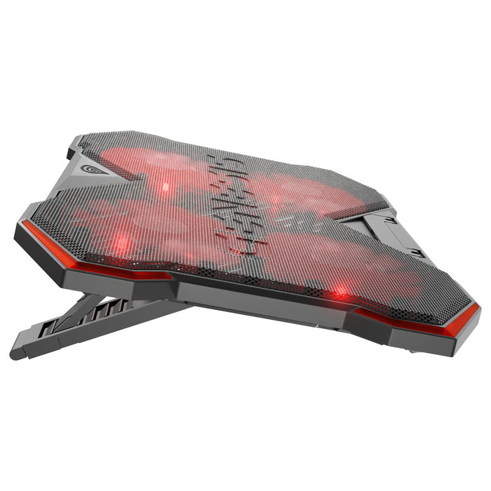 GENESIS Oxid 260 Base Refrigeradora para Portátil hasta 17.3 pulg, 4 Ventiladores, Negro y Rojo
