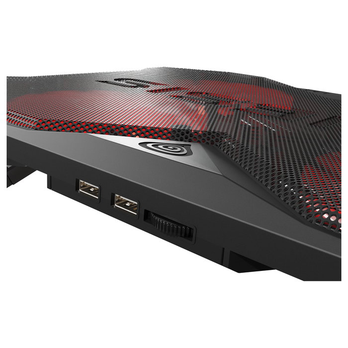 GENESIS Oxid 260 Base Refrigeradora para Portátil hasta 17.3 pulg, 4 Ventiladores, Negro y Rojo