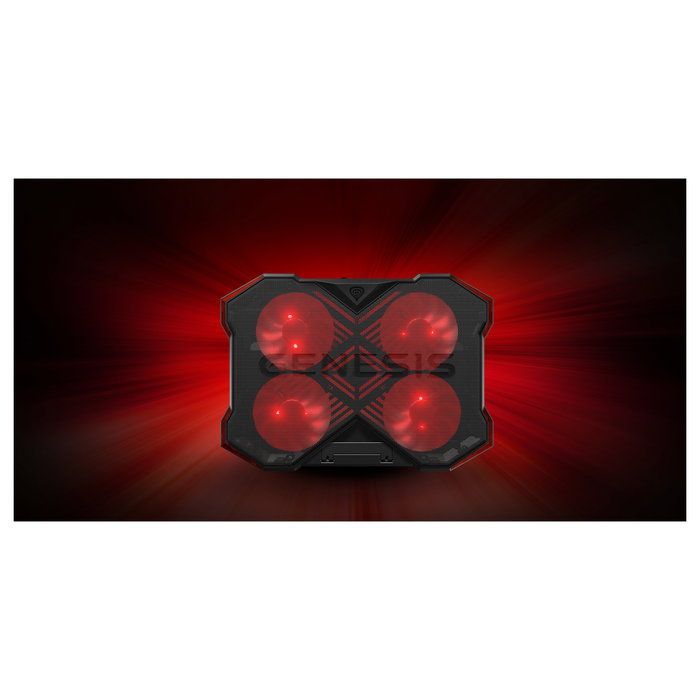 GENESIS Oxid 260 Base Refrigeradora para Portátil hasta 17.3 pulg, 4 Ventiladores, Negro y Rojo