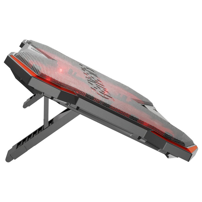 GENESIS Oxid 260 Base Refrigeradora para Portátil hasta 17.3 pulg, 4 Ventiladores, Negro y Rojo