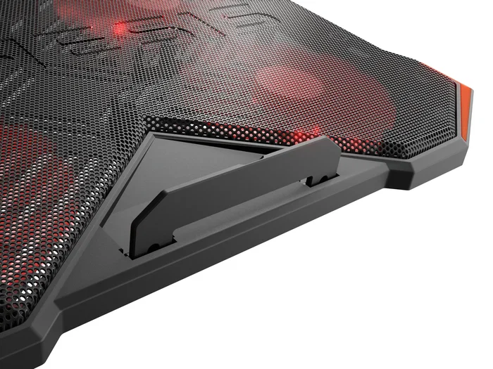 Genesis Oxid 260 Almohadilla Refrigeradora para Portátil 17.3" con 4 Ventiladores, 8 Ángulos Ajustables, Iluminación LED Roja y Concentrador USB 2.0 - Negro/Rojo