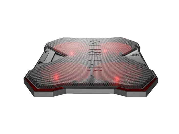 Genesis Oxid 260 Almohadilla Refrigeradora para Portátil 17.3" con 4 Ventiladores, 8 Ángulos Ajustables, Iluminación LED Roja y Concentrador USB 2.0 - Negro/Rojo