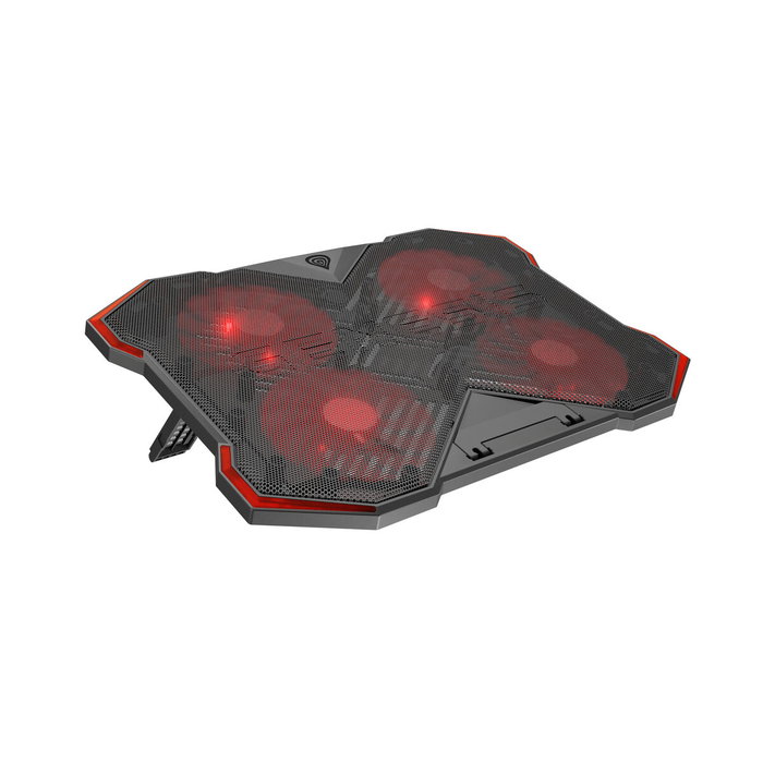GENESIS Oxid 260 Base Refrigeradora para Portátil hasta 17.3 pulg, 4 Ventiladores, Negro y Rojo