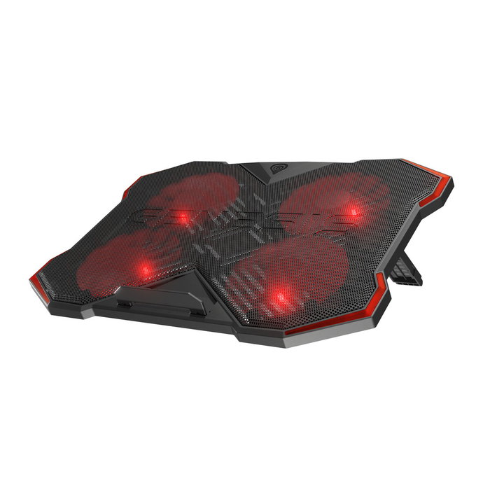 GENESIS Oxid 260 Base Refrigeradora para Portátil hasta 17.3 pulg, 4 Ventiladores, Negro y Rojo