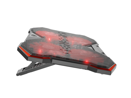 GENESIS Oxid 260 Base Refrigeradora para Portátil hasta 17.3 pulg, 4 Ventiladores, Negro y Rojo
